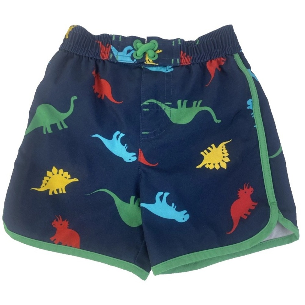 Wonder Nation Swim Trunks Kids 12M Blue Dinosaur Print Elastic Waist Spandex